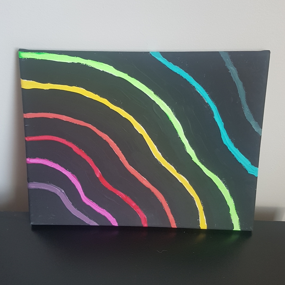 NEW Rainbow Waves, Original Painting
